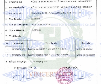 CÔNG BỐ KẾT QUẢ QUAN TRẮC MÔI TRƯỜNG ĐỊNH KỲ - QUÝ 03+04/2026