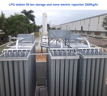 TRẠM LPG BỒN CHỨA 50 TẤN, HÓA HƠI 2000KG/HR KHÔNG DÙNG ĐIỆN